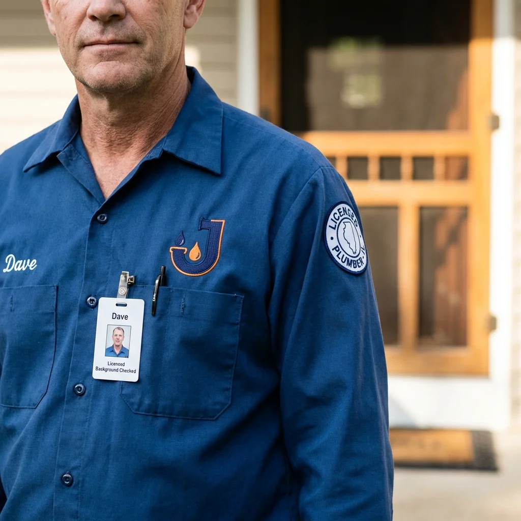 Licensed plumber showing ID badge in Minneota, MN