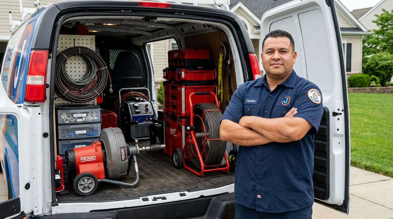 Professional drain cleaning equipment and Johns Plumbing LLC plumber in Minneota