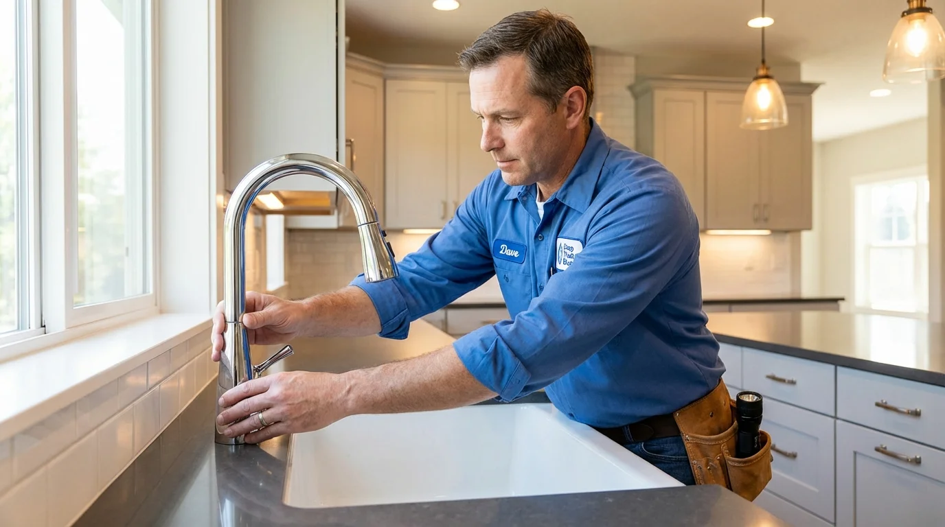 Kitchen faucet installation by Johns Plumbing LLC in Minneota