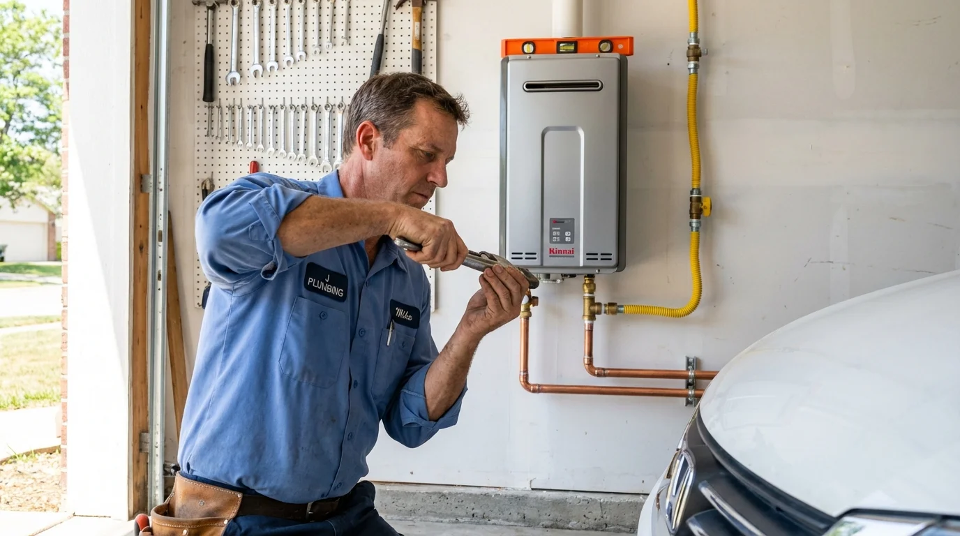 Tankless water heater installation by a Johns Plumbing LLC plumber in Minneota
